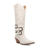 Dingo Womens Buck Wild Suede Leather Boot Block Heel Cowboy Boots