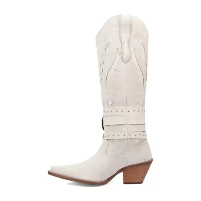 Dingo Womens Buck Wild Suede Leather Boot Block Heel Cowboy Boots