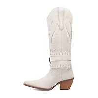 Dingo Womens Buck Wild Suede Leather Boot Block Heel Cowboy Boots