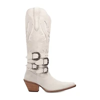 Dingo Womens Buck Wild Suede Leather Boot Block Heel Cowboy Boots