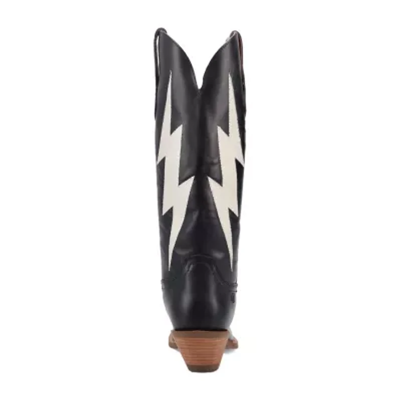 Dingo Womens Thunderbolt Leather Boot Block Heel Cowboy Boots