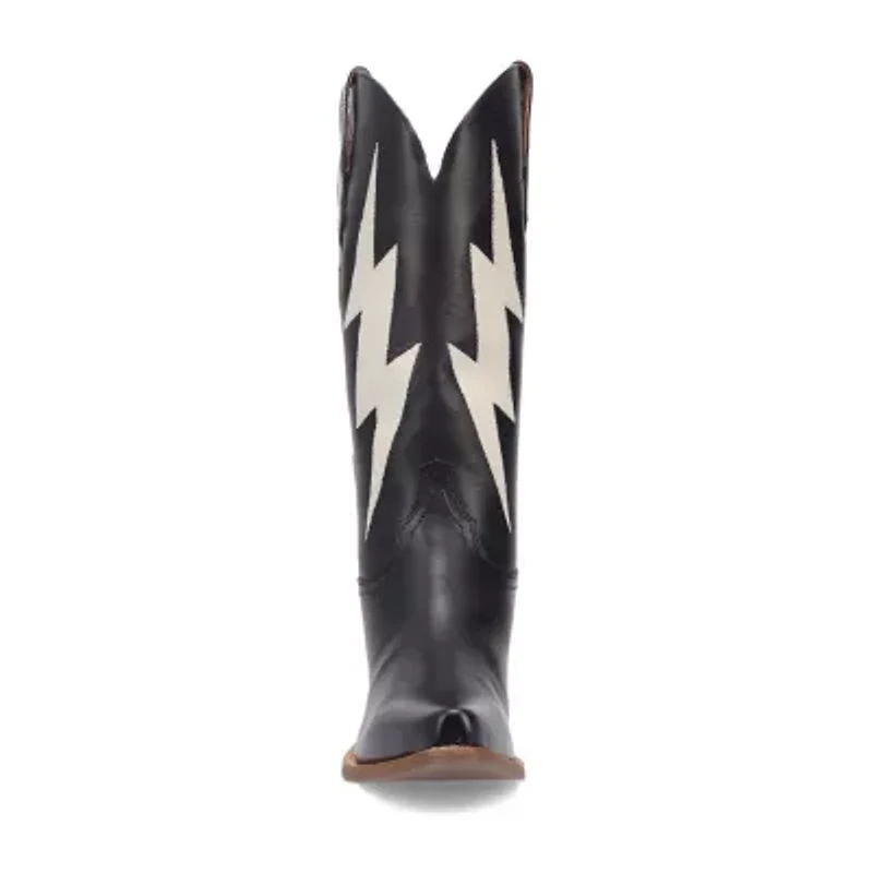Dingo Womens Thunderbolt Leather Boot Block Heel Cowboy Boots
