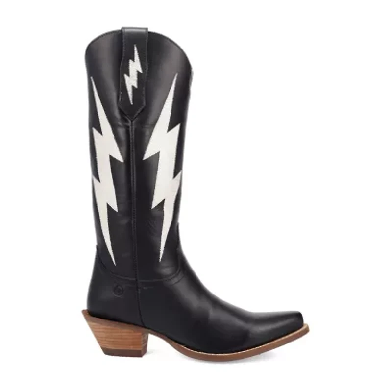 Dingo Womens Thunderbolt Leather Boot Block Heel Cowboy Boots