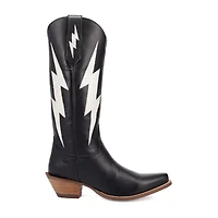 Dingo Womens Thunderbolt Leather Boot Block Heel Cowboy Boots
