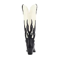 Dingo Womens Burnin' Love Leather Boot Block Heel Cowboy Boots