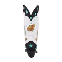 Dingo Womens Space Cowgirl Leather Boot Block Heel Cowboy Boots