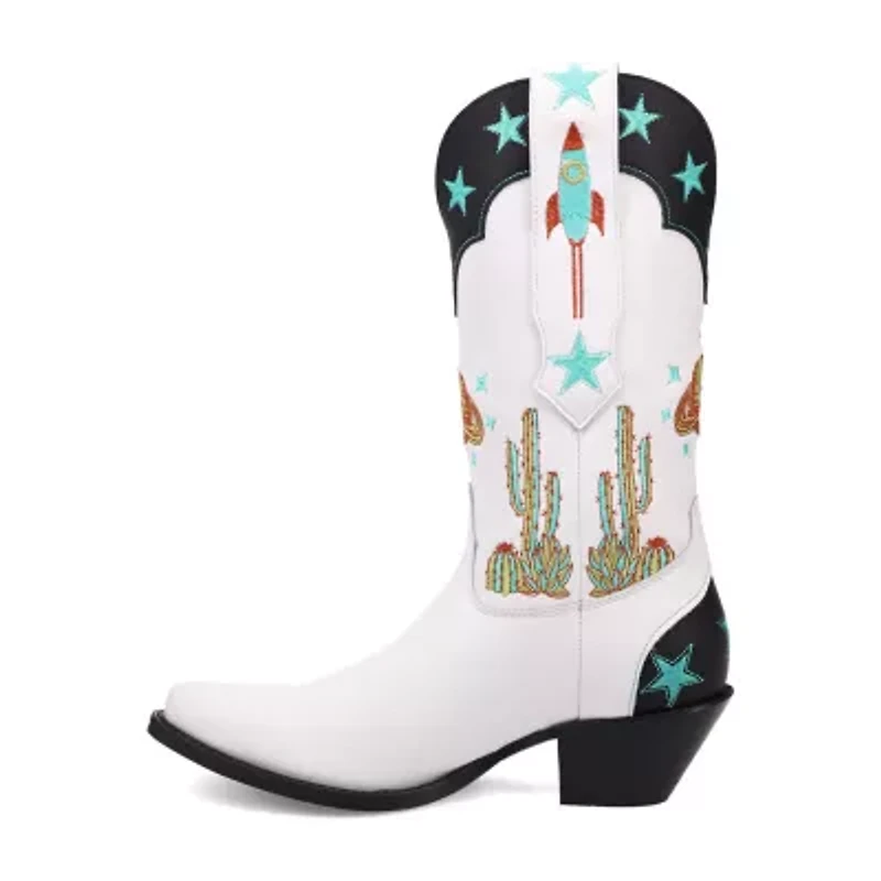 Dingo Womens Space Cowgirl Leather Boot Block Heel Cowboy Boots