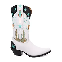 Dingo Womens Space Cowgirl Leather Boot Block Heel Cowboy Boots