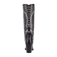 Dingo Womens Diamonds Forever Leather Boot Block Heel Cowboy Boots
