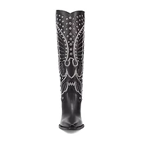Dingo Womens Diamonds Forever Leather Boot Block Heel Cowboy Boots
