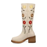Dingo Womens Bloom Leather Boot Block Heel Cowboy Boots