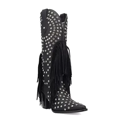 Dingo Womens Show Pony Leather Boot Block Heel Cowboy Boots