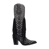 Dingo Womens Show Pony Leather Boot Block Heel Cowboy Boots