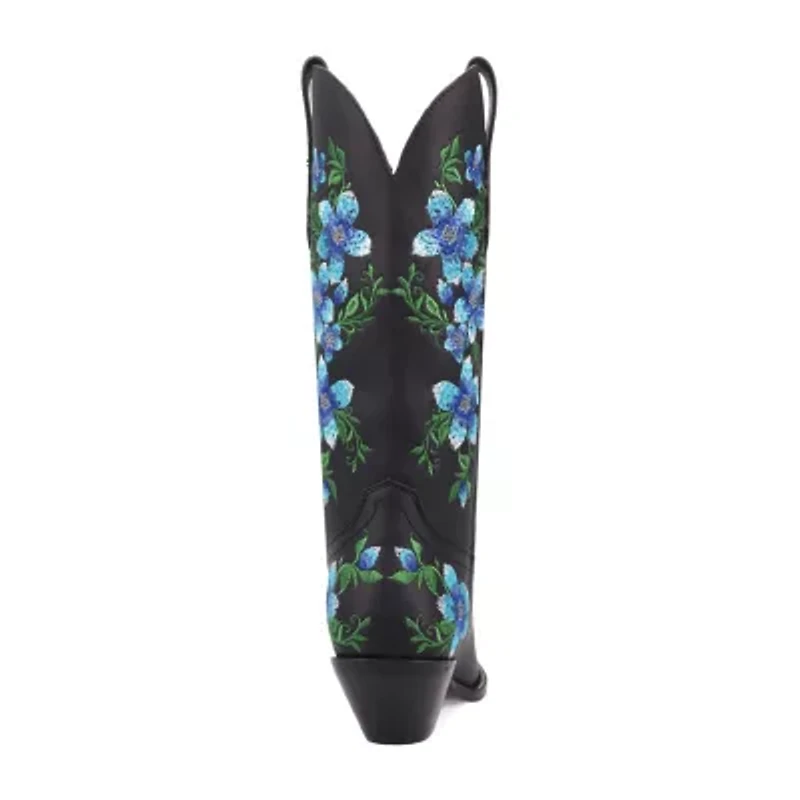 Dingo Womens Posie Leather Boot Block Heel Cowboy Boots