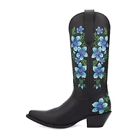 Dingo Womens Posie Leather Boot Block Heel Cowboy Boots