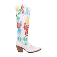 Dingo Womens Austin Leather Boot Block Heel Cowboy Boots