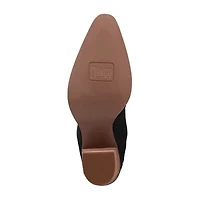 Dingo Womens Star Power Suede Leather Bootie Stacked Heel Cowboy Boots