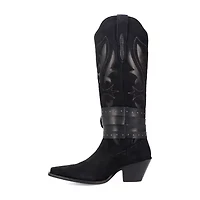 Dingo Womens Buck Wild Suede Leather Boot Block Heel Cowboy Boots