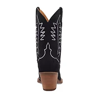 Dingo Womens Tiny Pony Suede Leather Bootie Block Heel Cowboy Boots