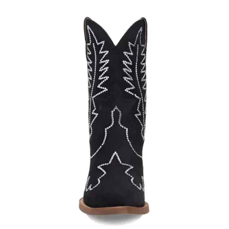 Dingo Womens Tiny Pony Suede Leather Bootie Block Heel Cowboy Boots