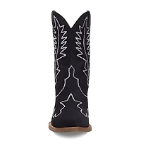 Dingo Womens Tiny Pony Suede Leather Bootie Block Heel Cowboy Boots