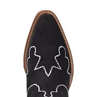 Dingo Womens Tiny Pony Suede Leather Bootie Block Heel Cowboy Boots