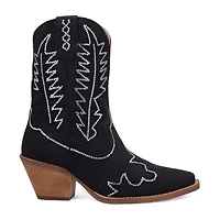 Dingo Womens Tiny Pony Suede Leather Bootie Block Heel Cowboy Boots
