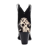 Dingo Womens Texas Charm Suede Leather Bootie Block Heel Cowboy Boots