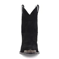Dingo Womens Texas Charm Suede Leather Bootie Block Heel Cowboy Boots