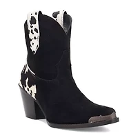 Dingo Womens Texas Charm Suede Leather Bootie Block Heel Cowboy Boots