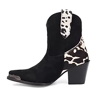 Dingo Womens Texas Charm Suede Leather Bootie Block Heel Cowboy Boots