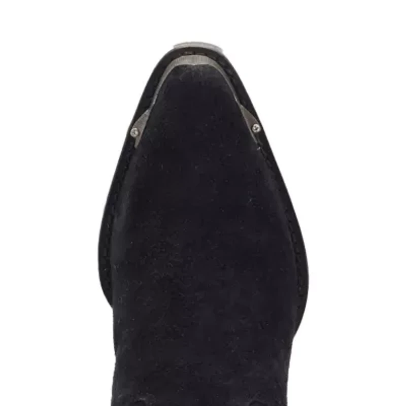 Dingo Womens Texas Charm Suede Leather Bootie Block Heel Cowboy Boots
