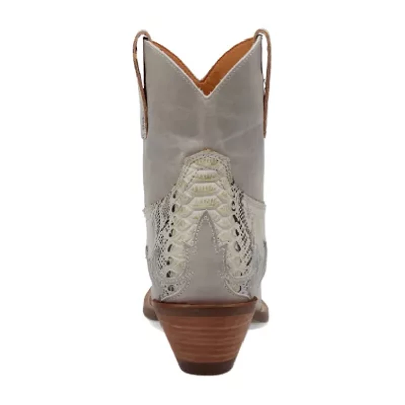 Dingo Womens Cobra Kiss Leather Bootie Block Heel Cowboy Boots