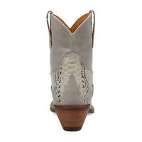 Dingo Womens Cobra Kiss Leather Bootie Block Heel Cowboy Boots