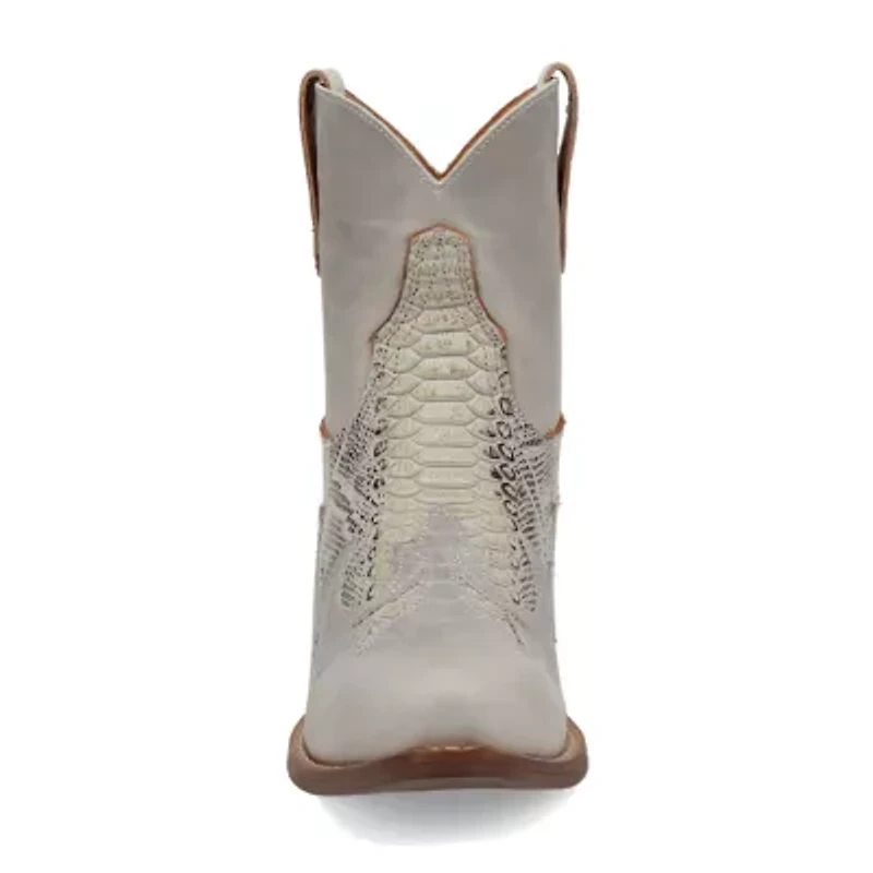 Dingo Womens Cobra Kiss Leather Bootie Block Heel Cowboy Boots