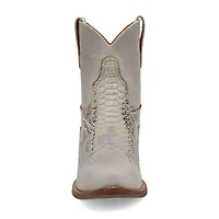 Dingo Womens Cobra Kiss Leather Bootie Block Heel Cowboy Boots