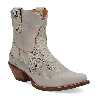 Dingo Womens Cobra Kiss Leather Bootie Block Heel Cowboy Boots
