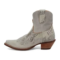 Dingo Womens Cobra Kiss Leather Bootie Block Heel Cowboy Boots