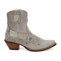 Dingo Womens Cobra Kiss Leather Bootie Block Heel Cowboy Boots