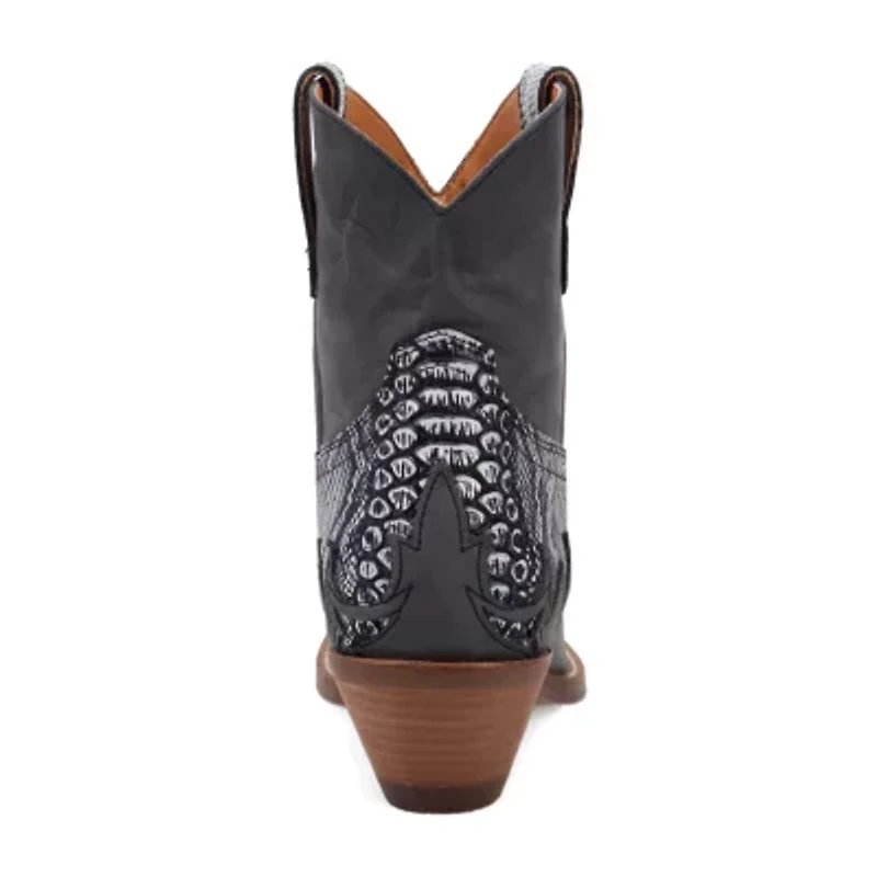 Dingo Womens Cobra Kiss Leather Bootie Block Heel Cowboy Boots