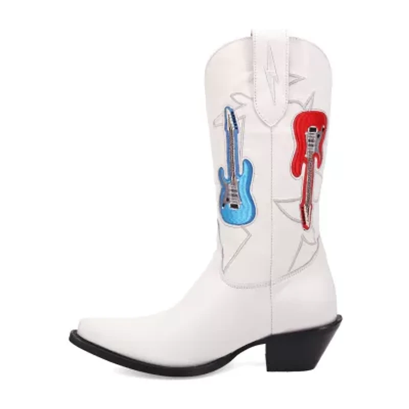 Dingo Womens Jukebox Leather Boot Block Heel Cowboy Boots