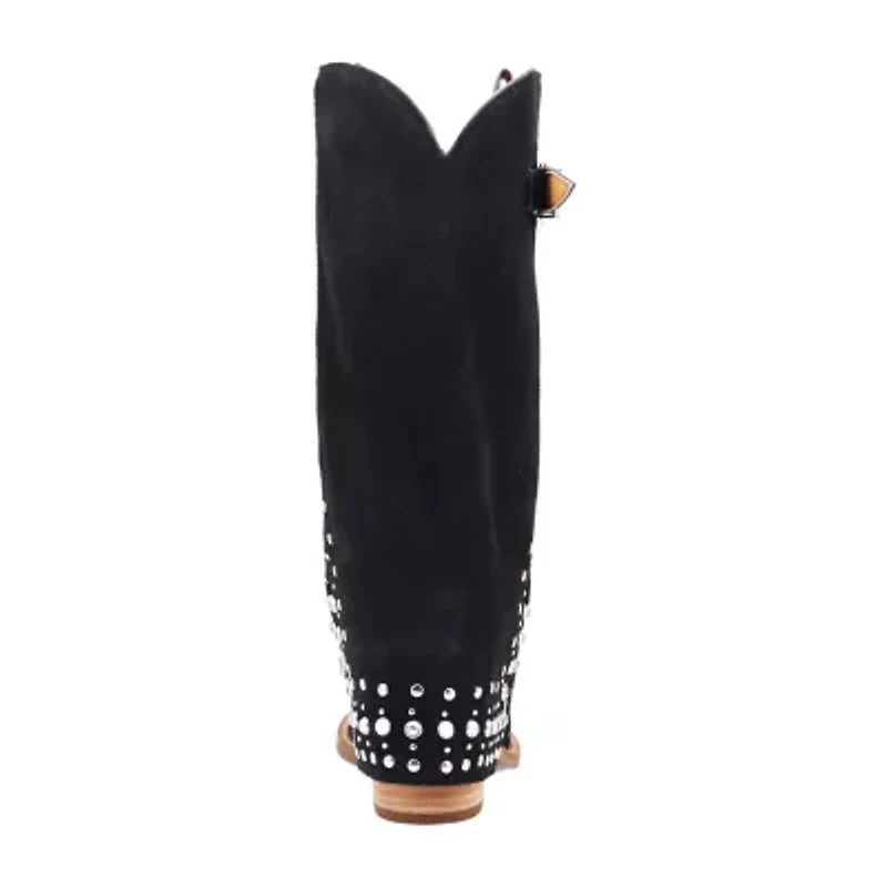 Dingo Womens Howdy Honey Suede Leather Boot Block Heel Cowboy Boots
