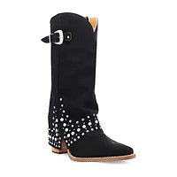 Dingo Womens Howdy Honey Suede Leather Boot Block Heel Cowboy Boots