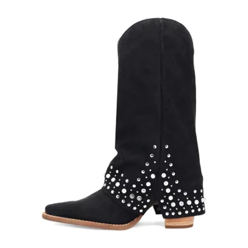 Dingo Womens Howdy Honey Suede Leather Boot Block Heel Cowboy Boots