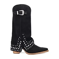 Dingo Womens Howdy Honey Suede Leather Boot Block Heel Cowboy Boots