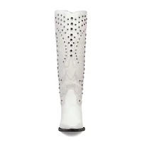 Dingo Womens Diamonds Forever Leather Boot Block Heel Cowboy Boots