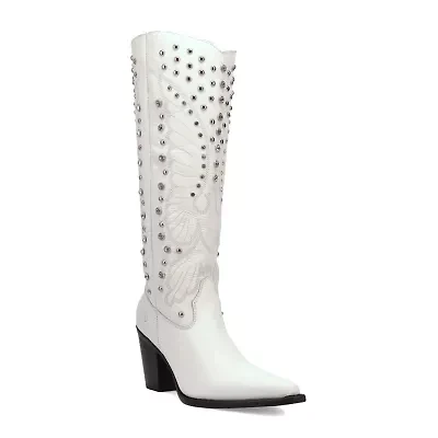 Dingo Womens Diamonds Forever Leather Boot Block Heel Cowboy Boots