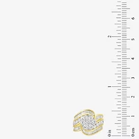 Diamond Blossom (F / Vs2) Womens 4 CT. T.W. Lab Grown White 10K Gold Cluster Cocktail Ring