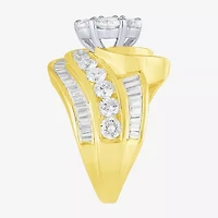 Diamond Blossom (F / Vs2) Womens 4 CT. T.W. Lab Grown White 10K Gold Cluster Cocktail Ring