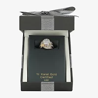 Diamond Blossom (F / Vs2) Womens 4 CT. T.W. Lab Grown White 10K Gold Cluster Cocktail Ring